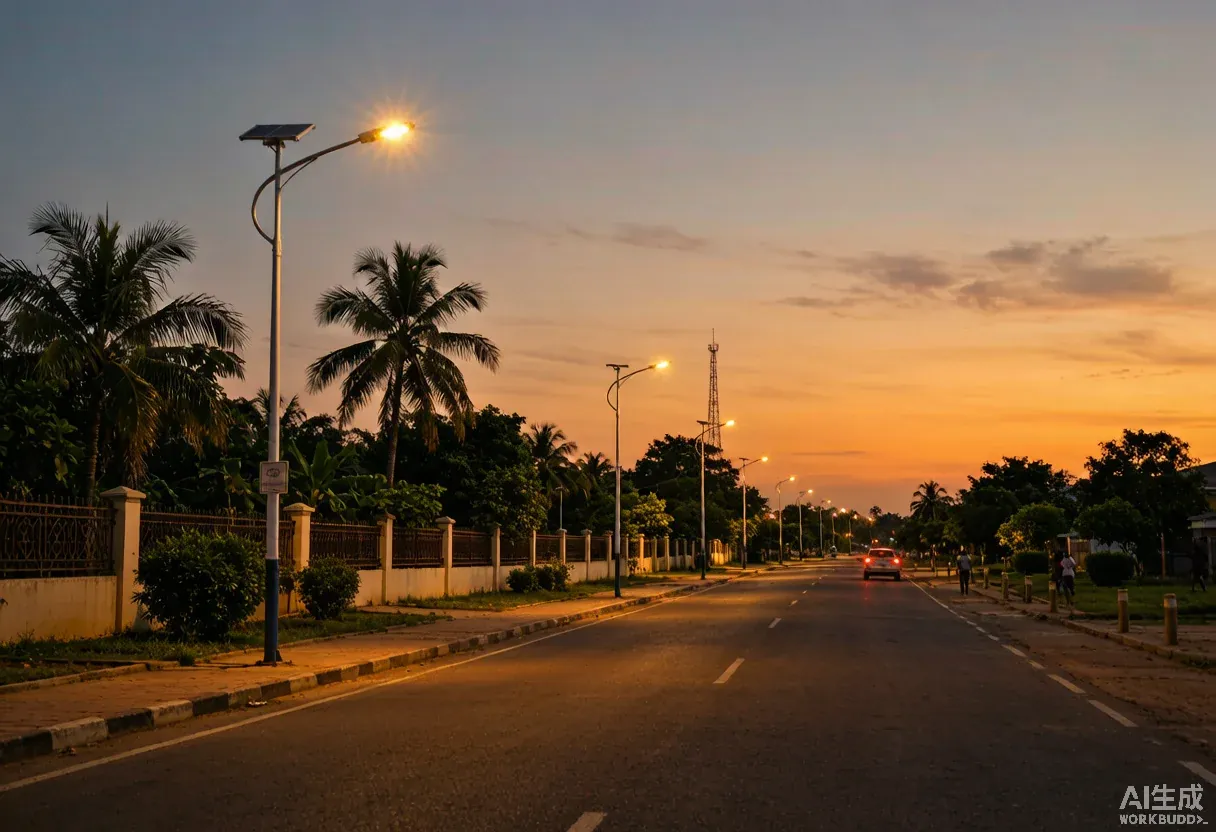 Solar street lights project in Ghana